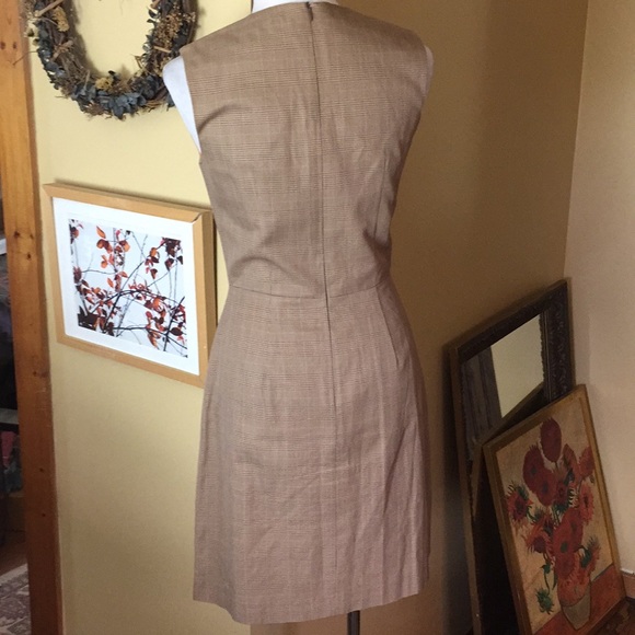 TOCCA size 6 Classic Plaid Fitted Sheath Tank Dress Brown/Tan Subdued Print EUC - Picture 4 of 8